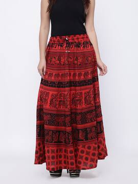 wrap skirt red
