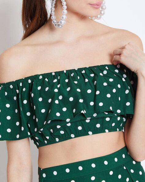 Polka dot skirt shop and top set