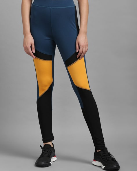 Buy De Moza Ladies Ankle Length Leggings Solid Cotton Blue Melange online