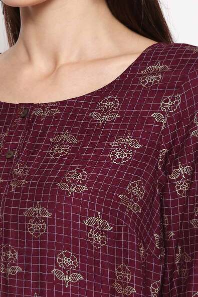 Buy Maroon Kurtas for Women by Rangmanch by Pantaloons Online