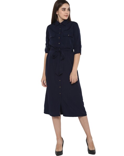 navy blue shirt dresses