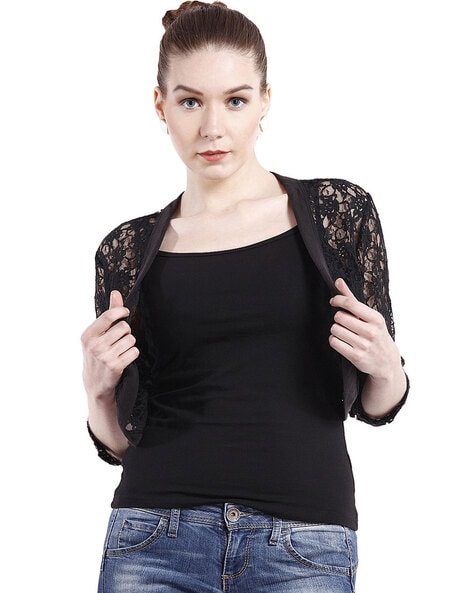 lace crop shrug