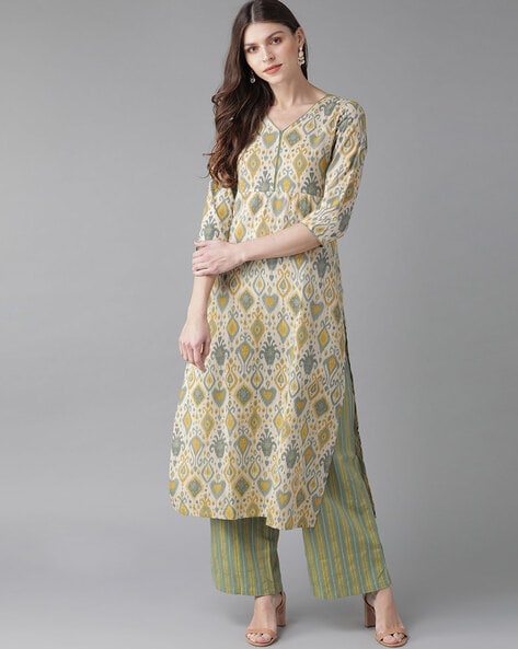 Aks Printed Straight Kurta Set