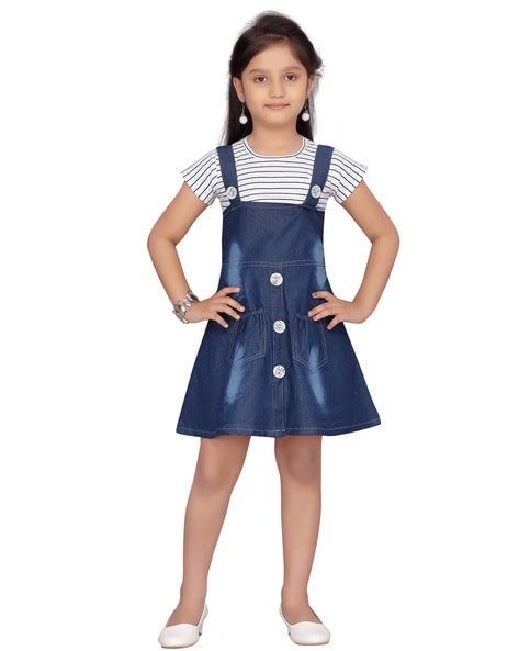 Buy SFC FASHIONS Girls Pink Striped Cotton Blend Dungaree Online at Best  Prices in India  JioMart