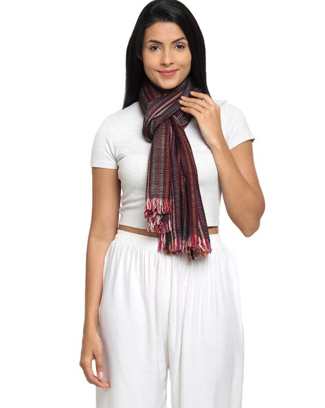 Striped Stole with Tassels Price in India