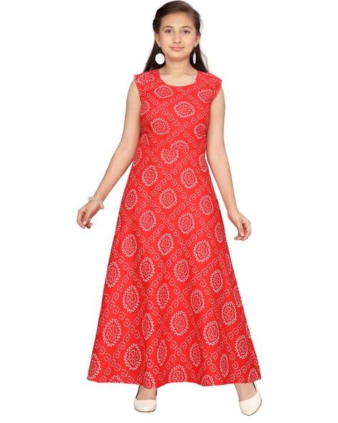 Navy Blue Ethnic Motifs Printed Panelled Midi Dress - Saffron Threads