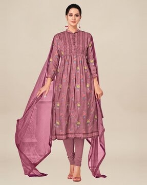 buy pink dress material churidar