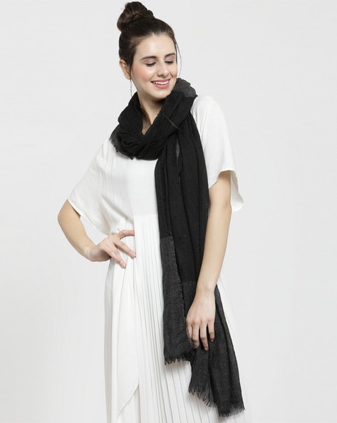 Textured Stole with Raw Edges Price in India