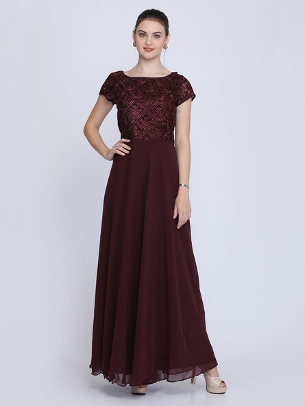 Shop Shireen Maxi Gown - Chocolate From Niswa Fashion