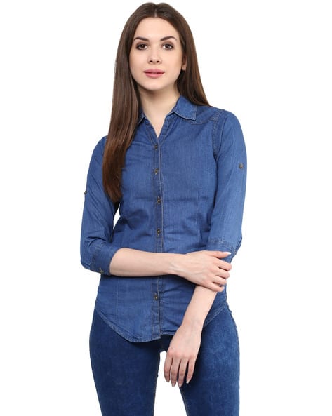 long jean shirts for womens