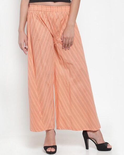 Go Colors Women Peach Solid Viscose Knit Mid Rise Palazzos - Peach: Buy Go  Colors Women Peach Solid Viscose Knit Mid Rise Palazzos - Peach Online at  Best Price in India | Nykaa