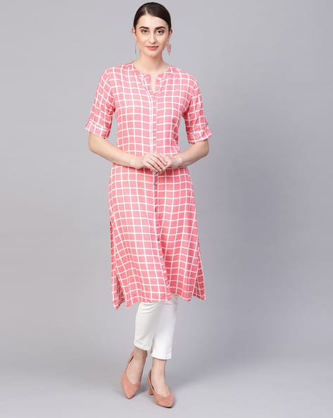 checked kurtis