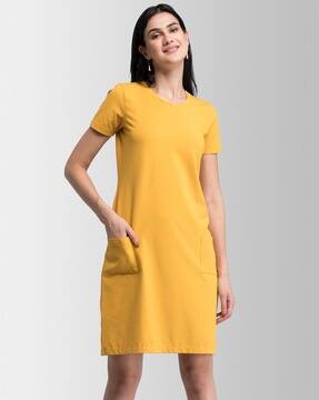yellow shift dress