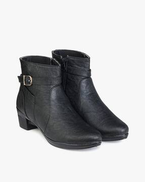 black ankle length boots
