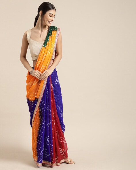 Buy Multicoloured Sarees for Women by Geroo Jaipur Online | Ajio.com