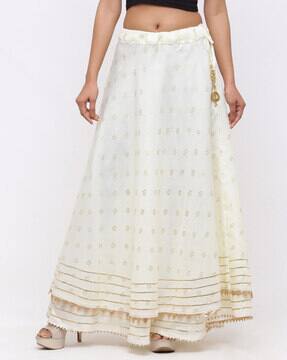 floral print maxi flared skirt