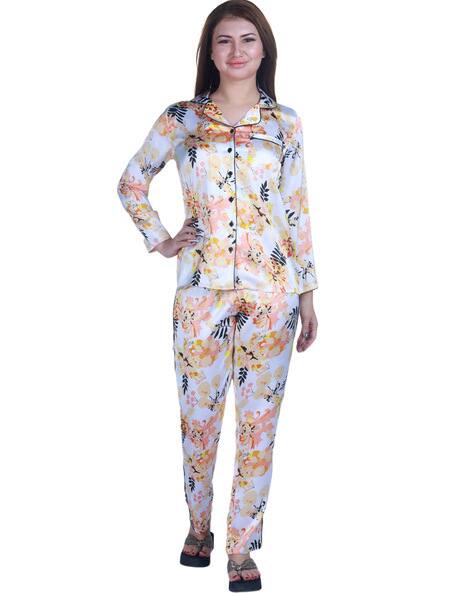 floral satin night suit