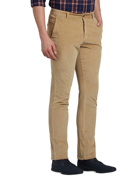 Buy ColorPlus Men Brown Regular Fit Solid Regular Corduroy Trousers   Trousers for Men 5842949  Myntra