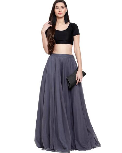 gray maxi skirt