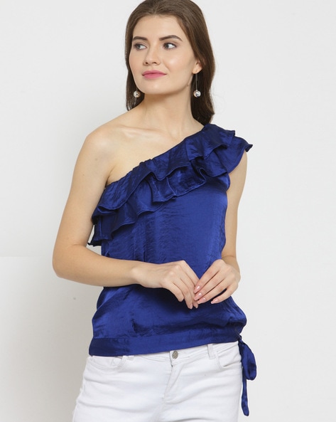 Latin Quarters One Shoulder Top with Tie Up