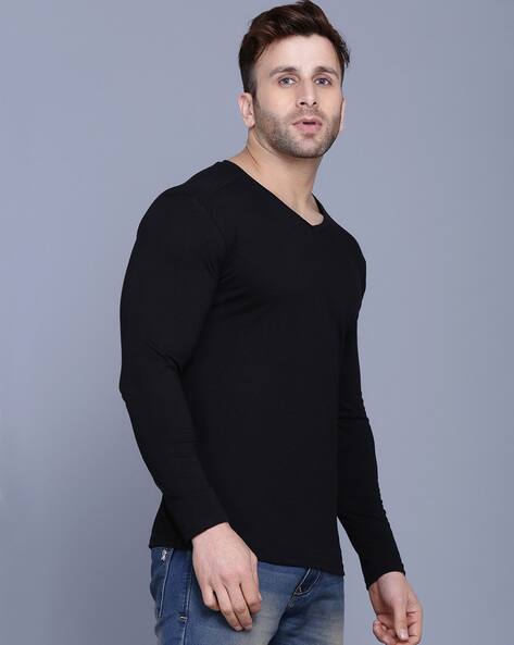 Buy Black Tshirts for Men by MENKOVY 