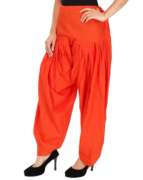 Cream - Pure Cotton Solid Color Patiala Pants for women – VEDANA