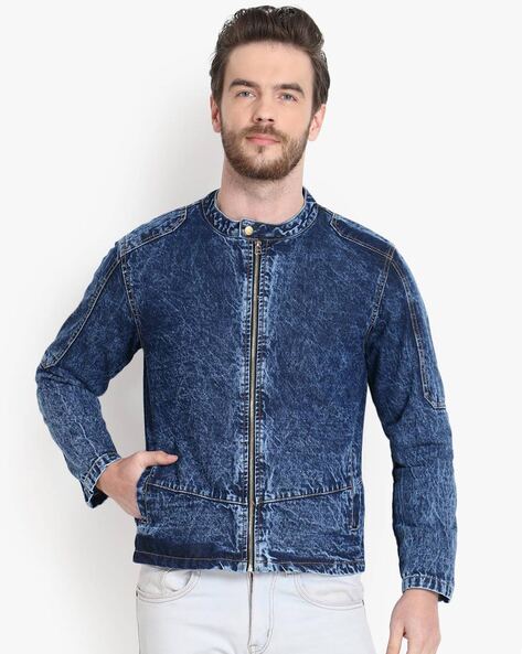 Buy online Blue Denim Jacket from Jackets for Men by Kotty for ₹1599 at 47%  off | 2024 Limeroad.com