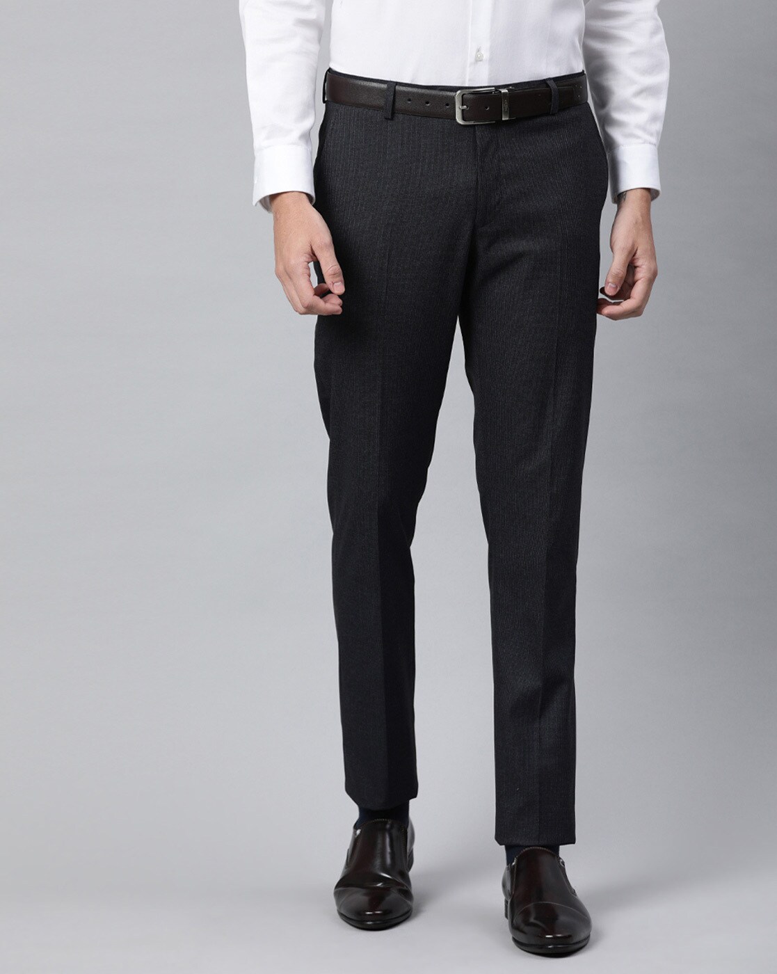 VAN HEUSEN Slim Fit Men Dark Blue Trousers - Buy VAN HEUSEN Slim Fit Men  Dark Blue Trousers Online at Best Prices in India | Flipkart.com