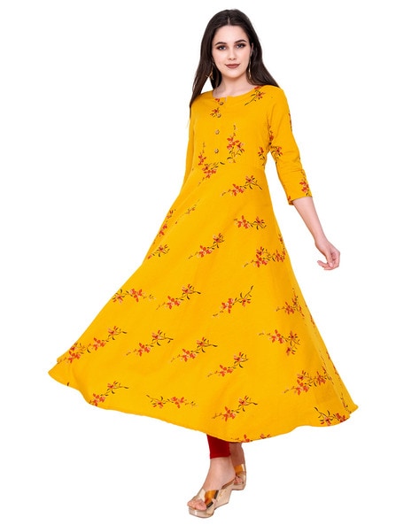 Buy Yellow Kurtas for Women by SEASON CREATION Online | Ajio.com