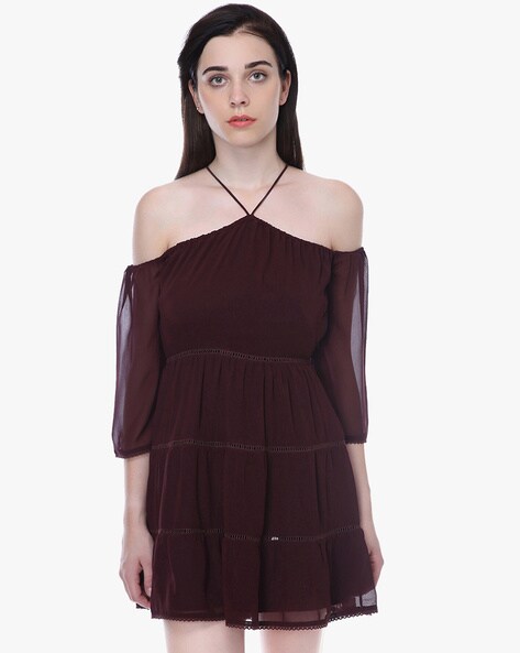 Tiered Dress with Sleeve Cutouts