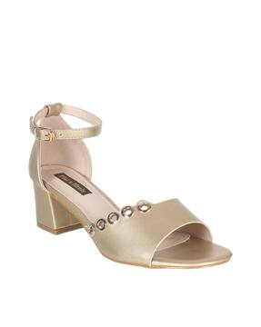 ankle strap block heel flats