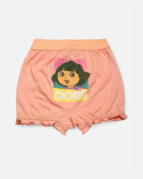 Buy Red Rose Panties Dora The Explorer Print Pack of 3 Orange