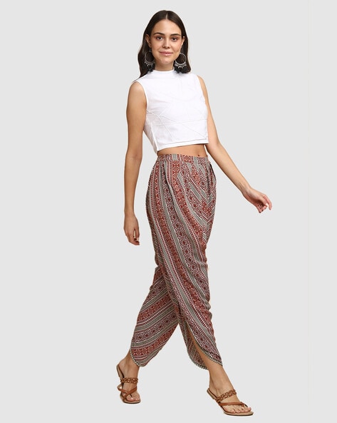 Indian Cotton Om Smocked Waist Hippie Gypsy Yoga Harem Pants – Ambali  Fashion