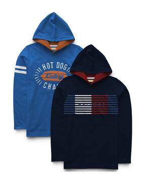printed hooded t shirt