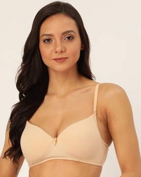 Buy Lady Lyka Beige Solid Non Wired Non Padded T Shirt Bra LIBERTY