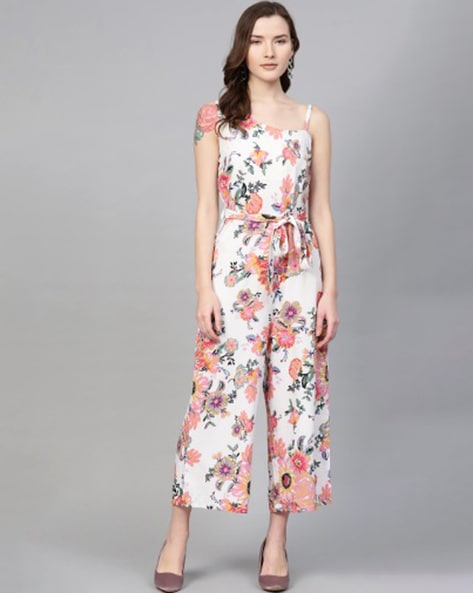 White floral sale print jumpsuit