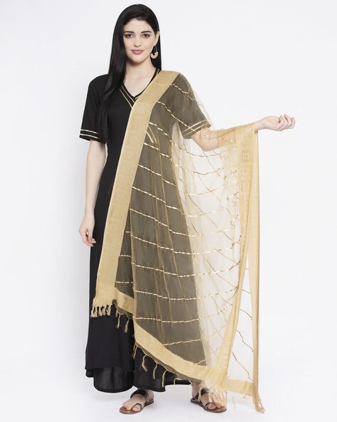 Striped Dupatta with Fringes Price in India