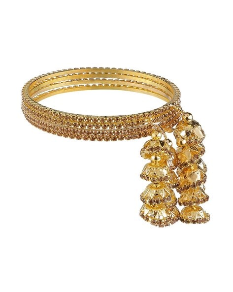 Gold bangles clearance with hangings