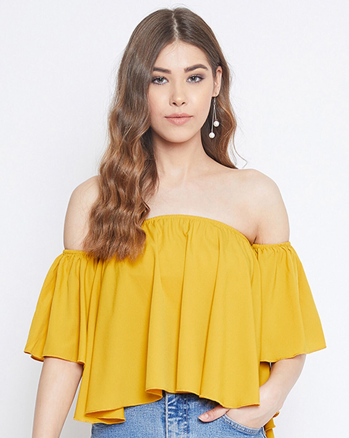 Yellow top 2025 off shoulder