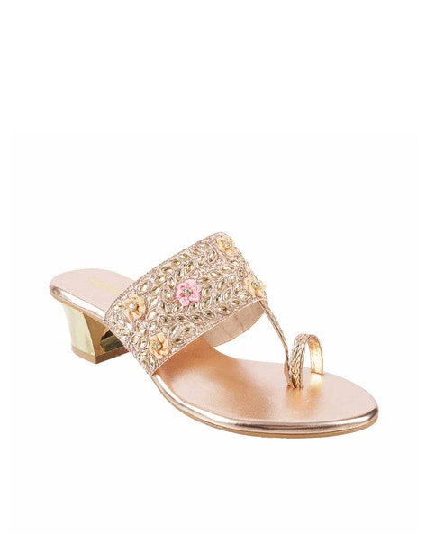 Buy Cream Heeled Sandals for Women by Mochi Online