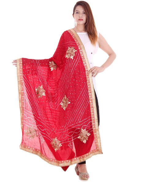 Embellished Abstract Print Dupatta with Embellished Accent Price in India