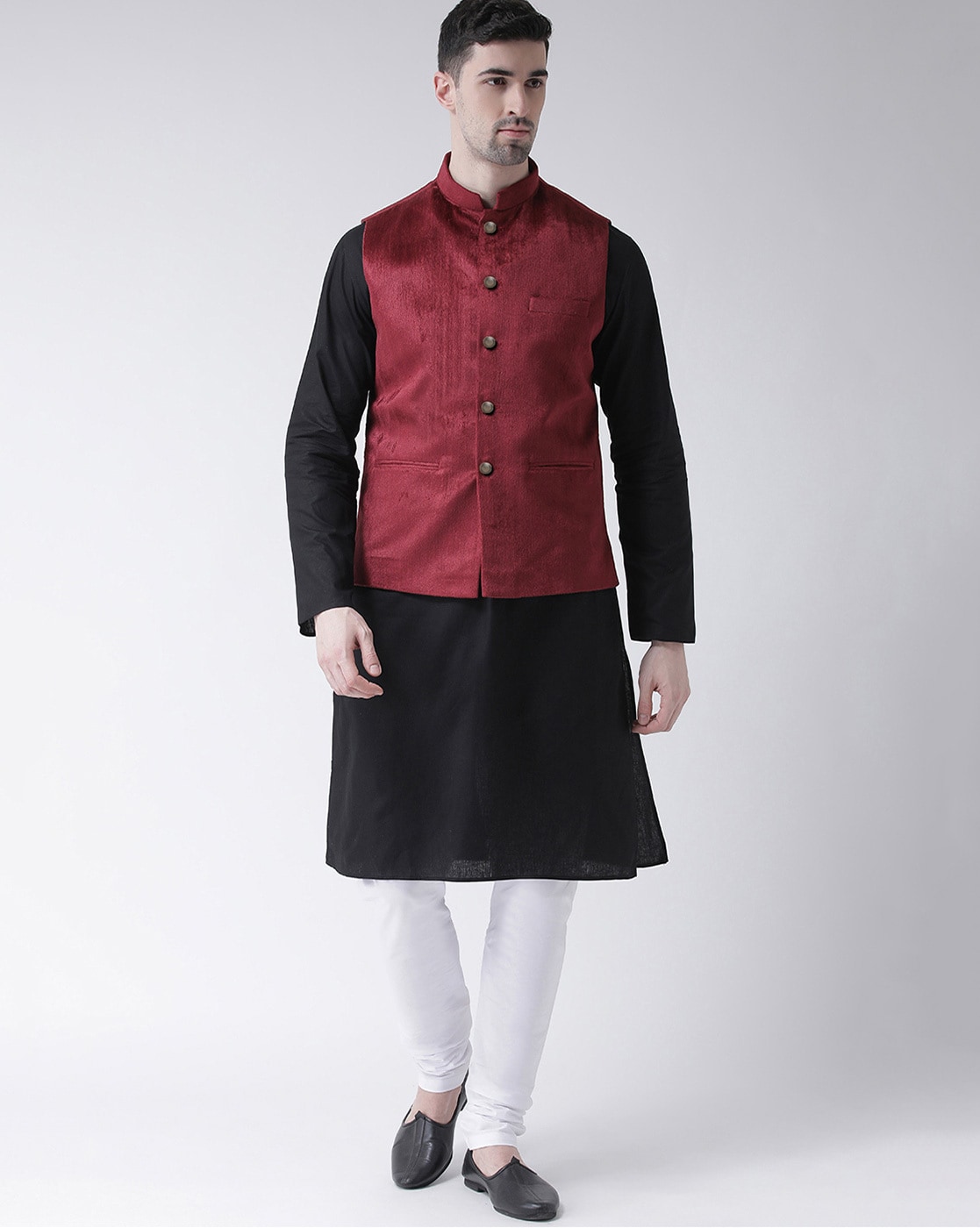 black kurta coat