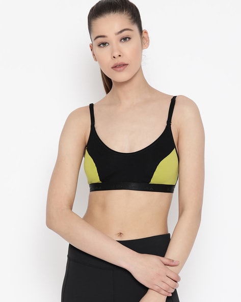 Panelled Sports Bra with Adjustable Straps