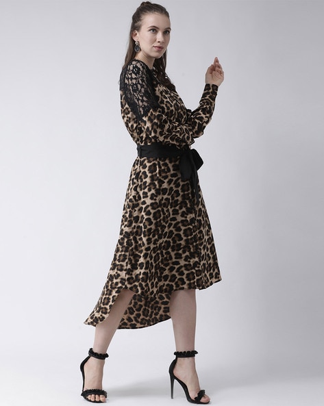 leopard print shirt dress warehouse