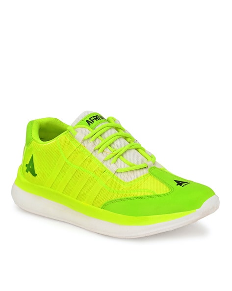 green sports shoes