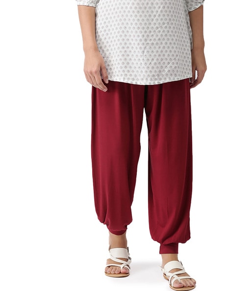 Go Colors Women Solid Maroon Viscose Harem Dhoti Pants Buy Go Colors Women  Solid Maroon Viscose Harem Dhoti Pants Online at Best Price in India  Nykaa