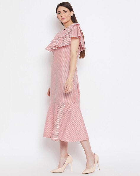 Striped Layered A-line Dress