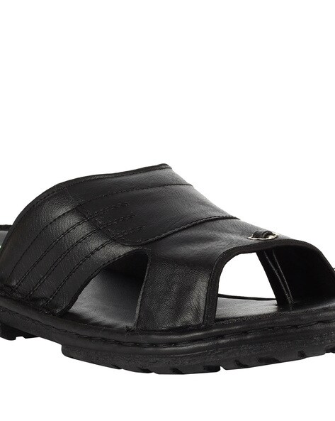 Franco Leone Black Men's Slippers | Dealsmagnet.com