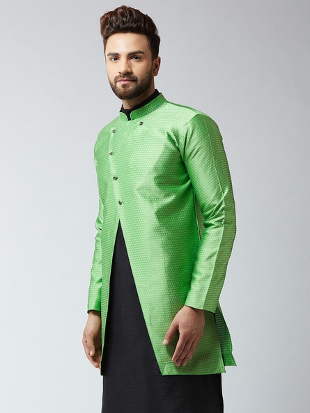 INDIFUSION Green Floral Jacket Kurta