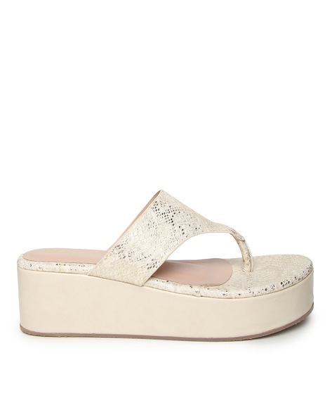 Buy STRAIGHT WITH STRIPES WHITE FLATFORM SANDALS for Women Online in India